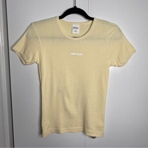 Madhappy - Holographic Logo Baby Tee - Cream - Medium NWOT